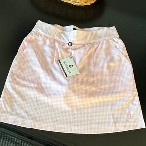 Footjoy Pink and White Houndstooth Athletic Skirt
